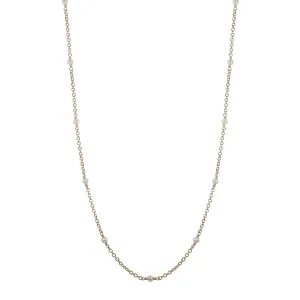 10K Gold Simple Beaded Chain with Pearl