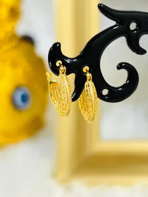 18K Gold Net Loop Earrings