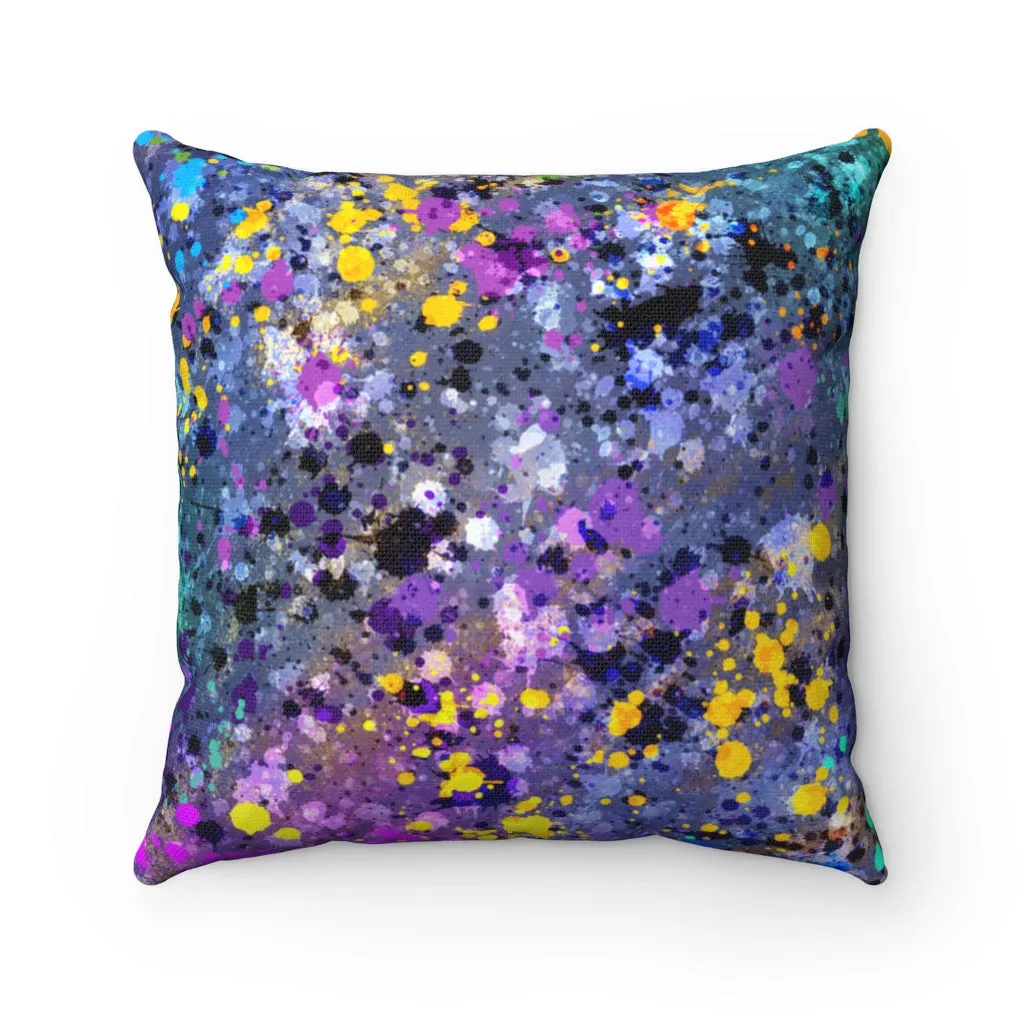 Abstract Boho Pillow Cover | Purple Yellow Teal Gold