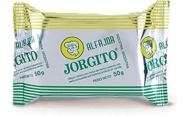 Alfajor Jorgito Filled with Milk Caramel and Italian Merengue Coating 50 g / 1.76 oz (box of 24 units)