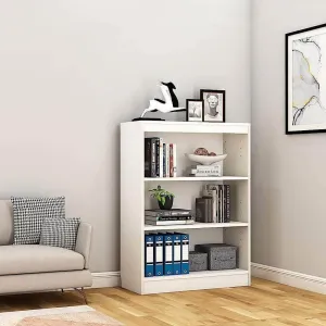 Alpha Book Shelf, Storage Racks and Shelves, Showcase Cabinets Bookcase | 42" High, 4 Shelfs, Frosty White