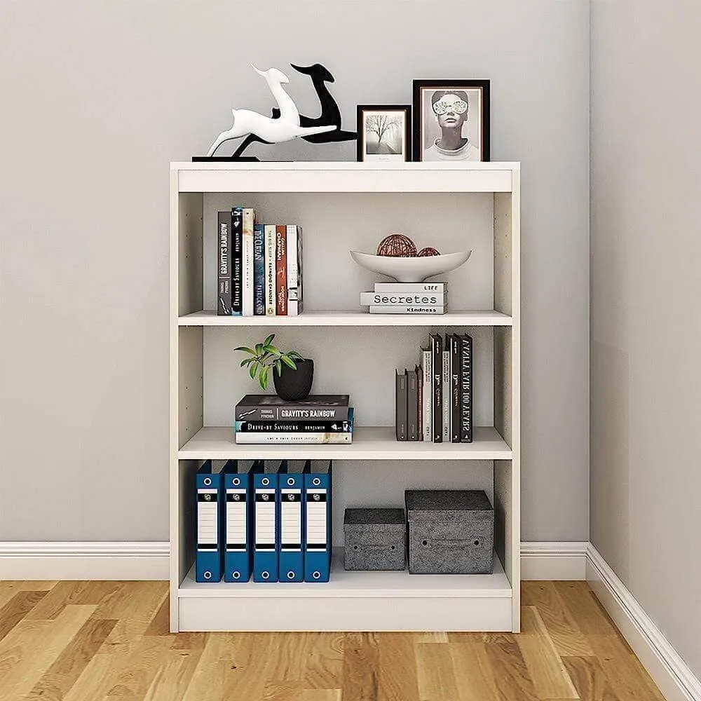 Alpha Book Shelf, Storage Racks and Shelves, Showcase Cabinets Bookcase | 42" High, 4 Shelfs, Frosty White