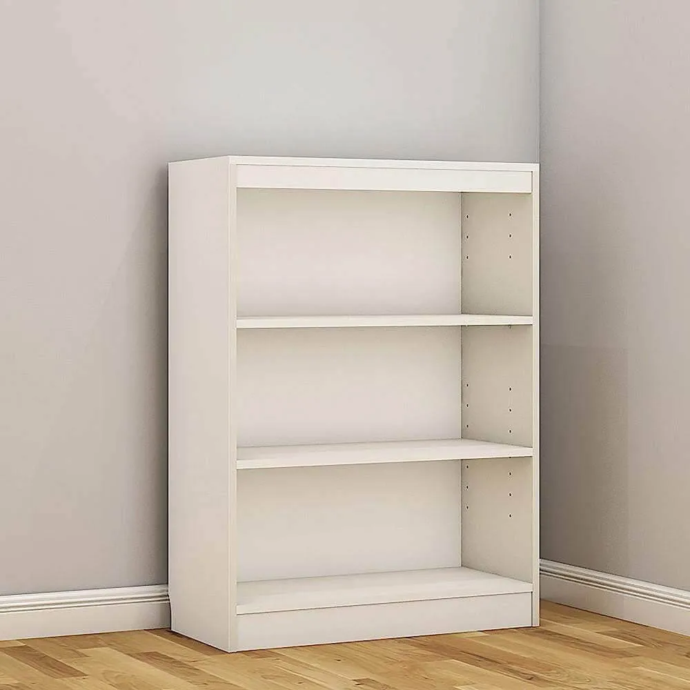 Alpha Book Shelf, Storage Racks and Shelves, Showcase Cabinets Bookcase | 42" High, 4 Shelfs, Frosty White