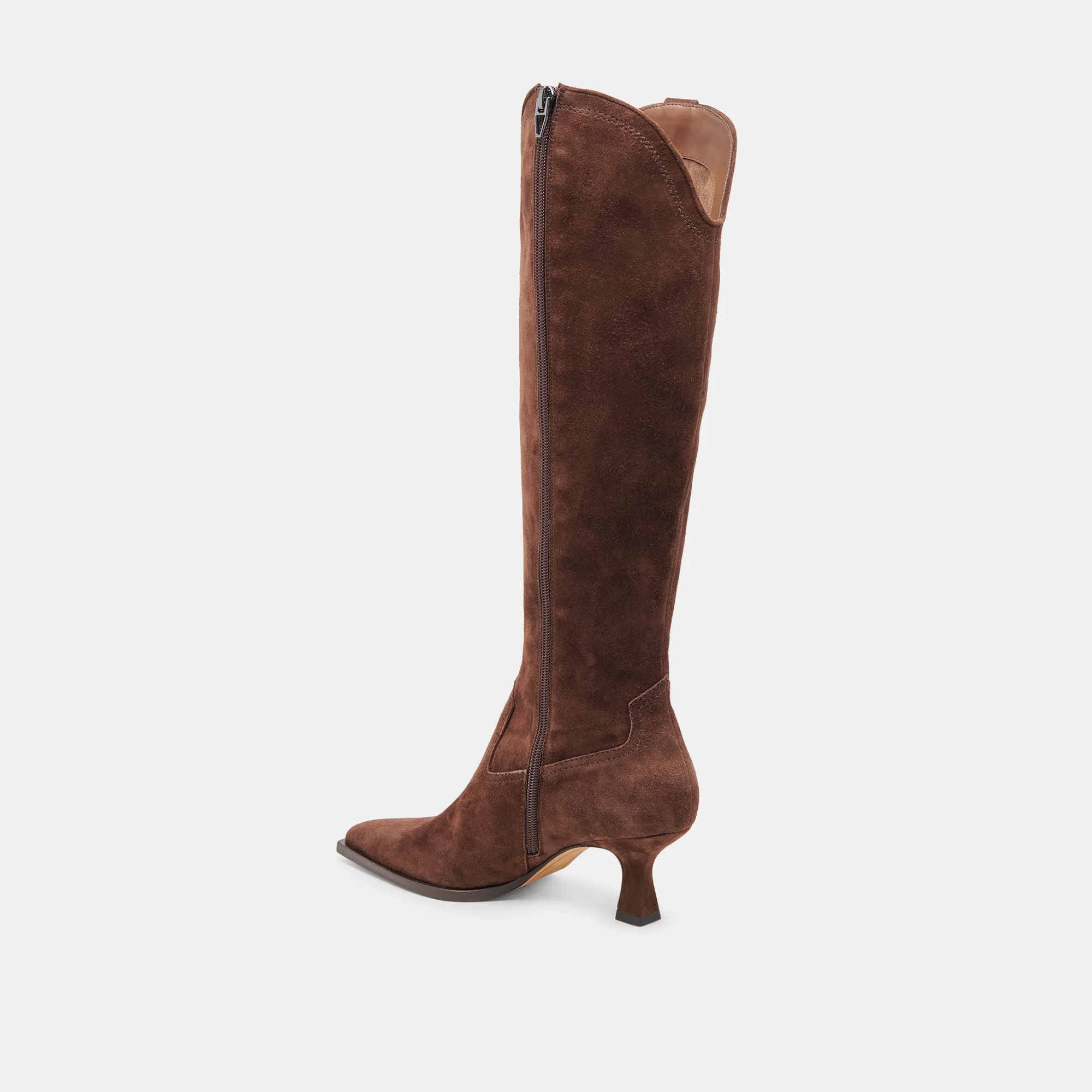 ARIANA WIDE CALF BOOTS DK BROWN SUEDE