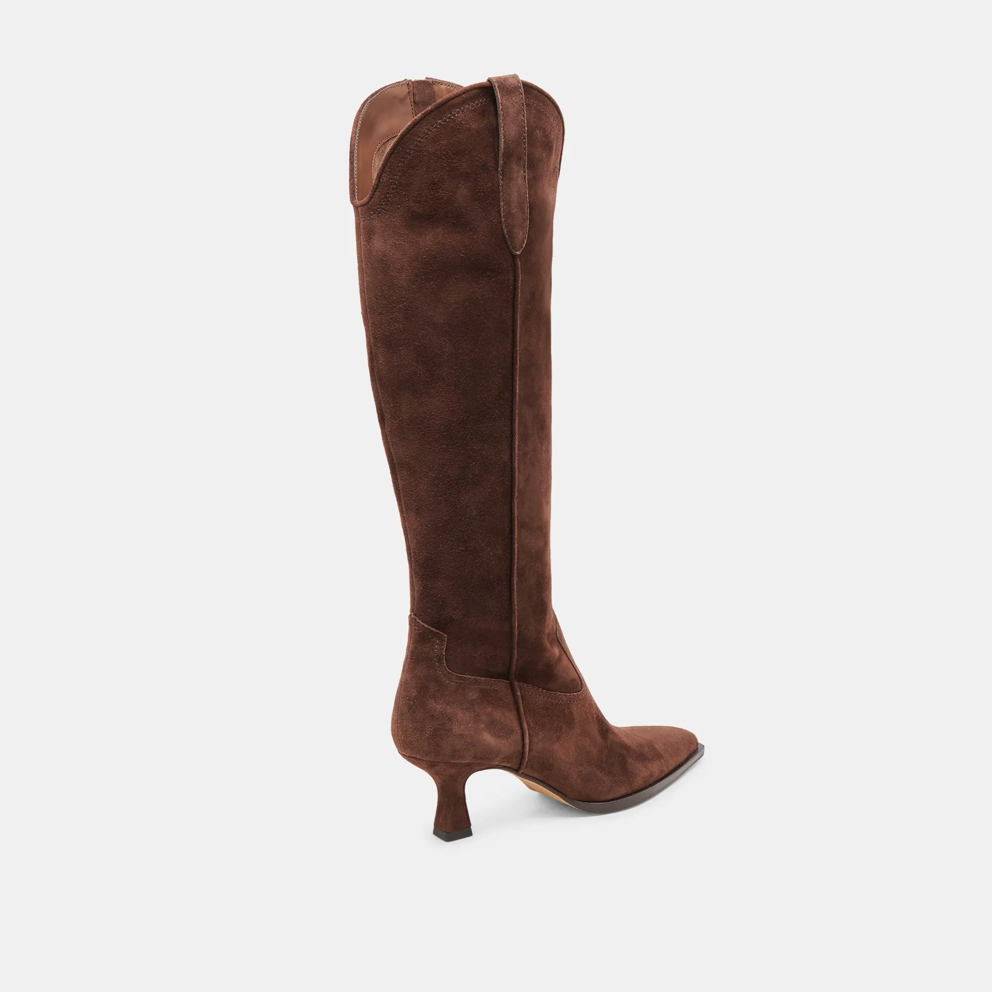 ARIANA WIDE CALF BOOTS DK BROWN SUEDE