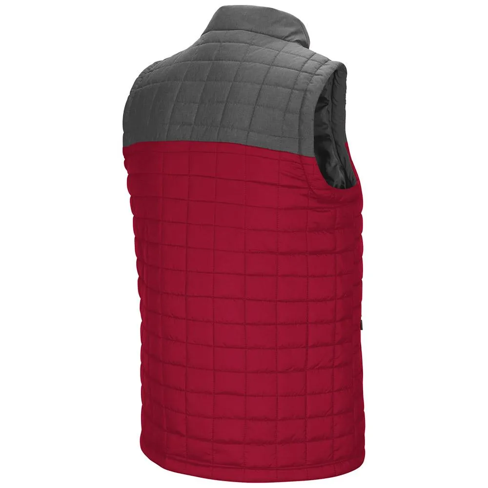 Arkansas Razorbacks Colosseum Amplitude Puff Full Zip 2 Tone Red Gray Vest