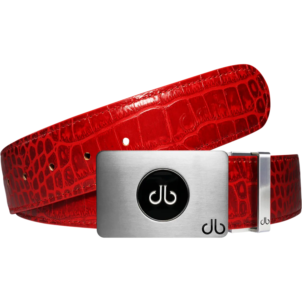 Ballmarker Red Crocodile Leather Texture Belt