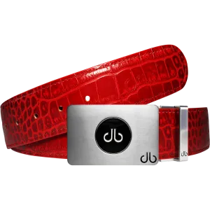 Ballmarker Red Crocodile Leather Texture Belt