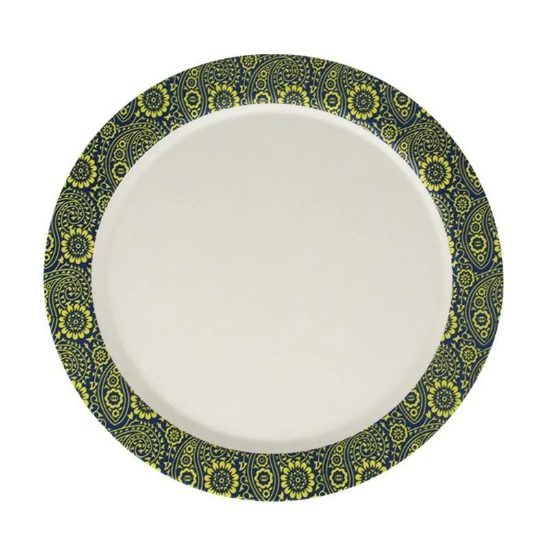 Bamboo Dinner Plate Printed Paisley