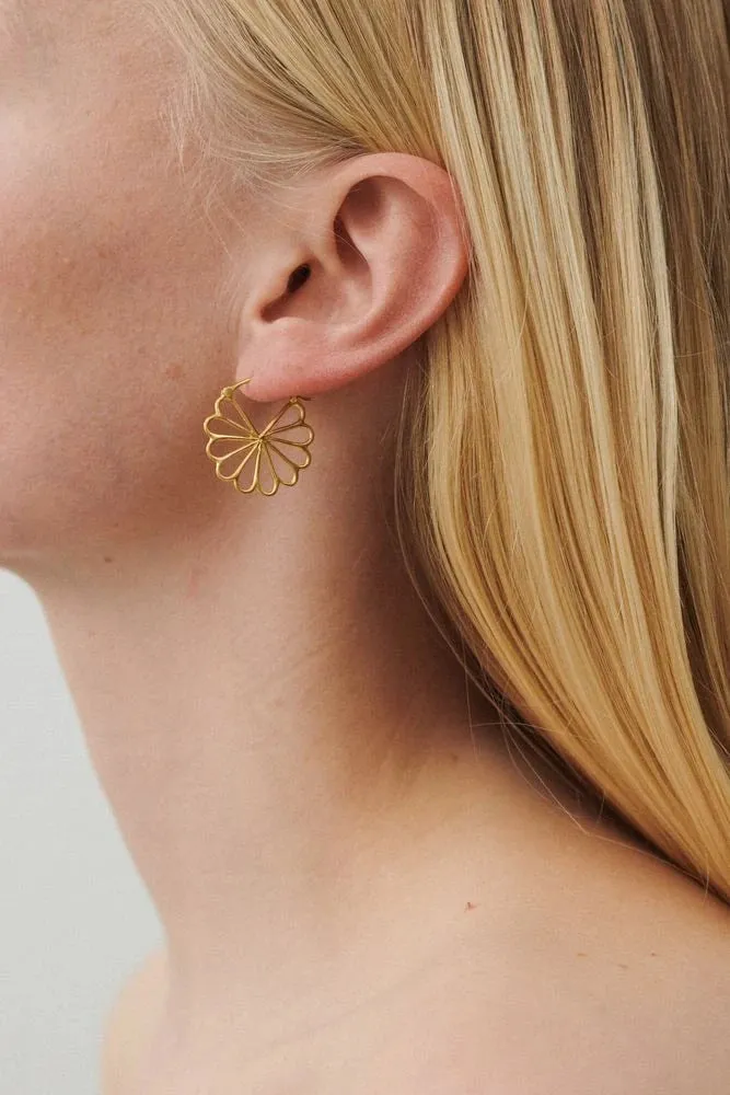 Bellis Earrings in Silver and Gold Plated Silver by Pernille Corydon