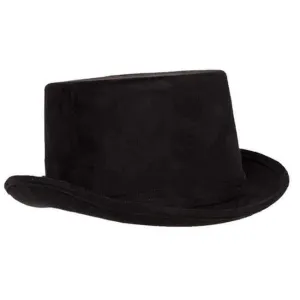 Black Faux Suede Top Hat