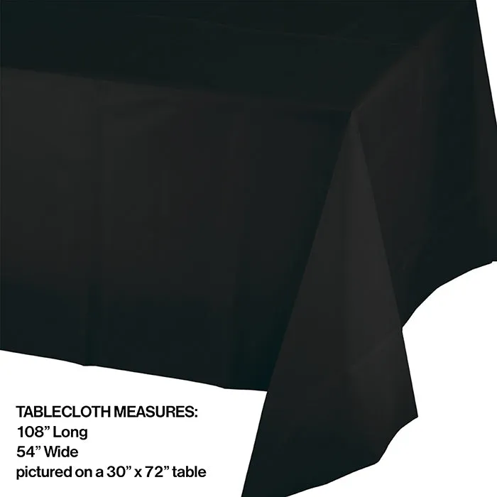 Black Velvet Tablecover Plastic 54" X 108"