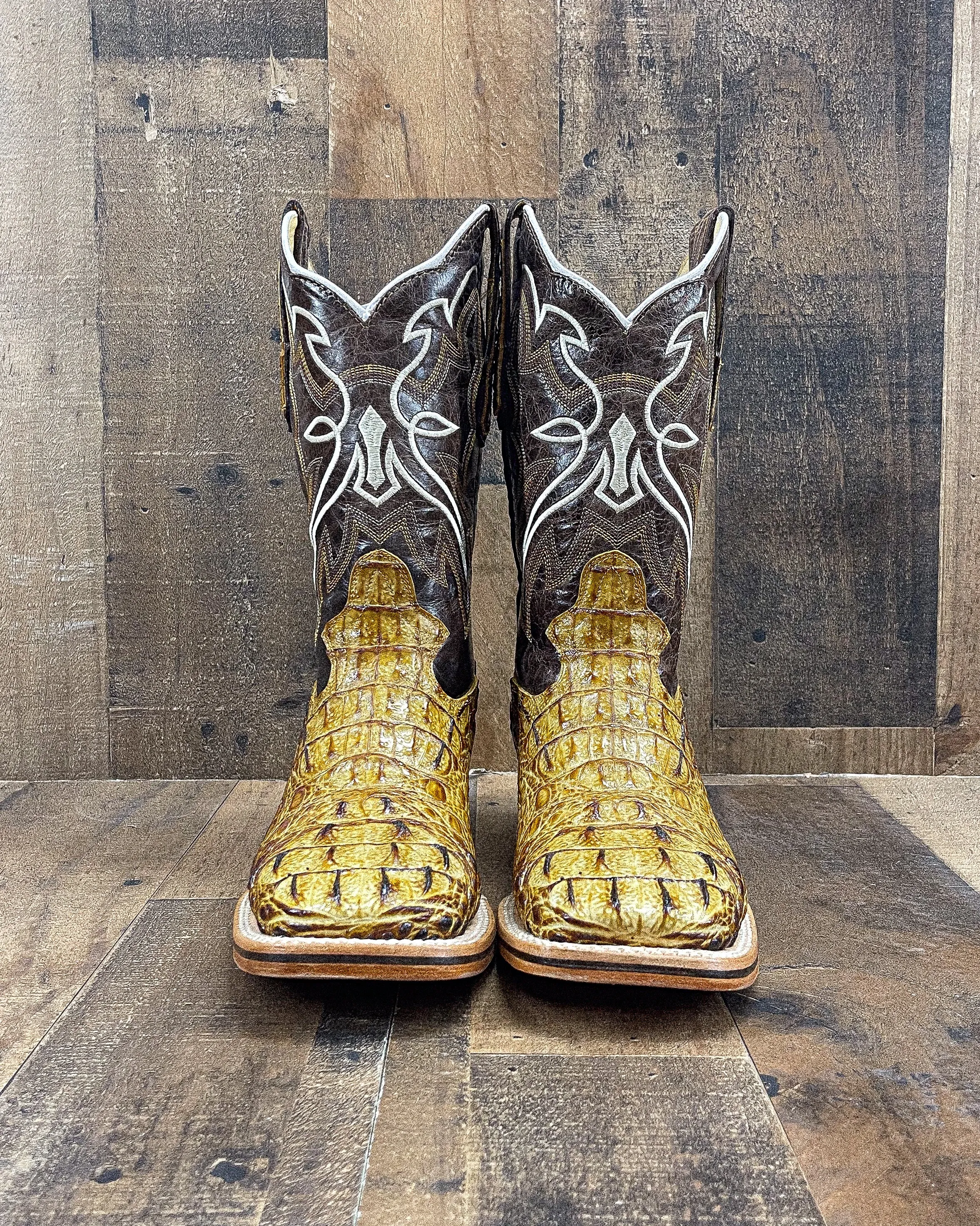 CAIMAN NECK "HONEY" | MEN SQUARE TOE COWBOY BOOTS