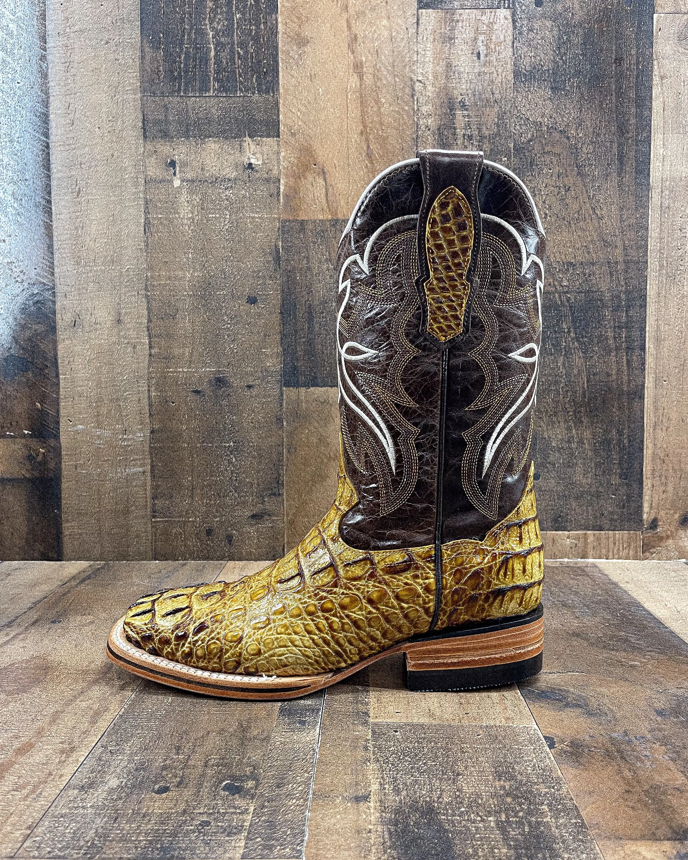 CAIMAN NECK "HONEY" | MEN SQUARE TOE COWBOY BOOTS