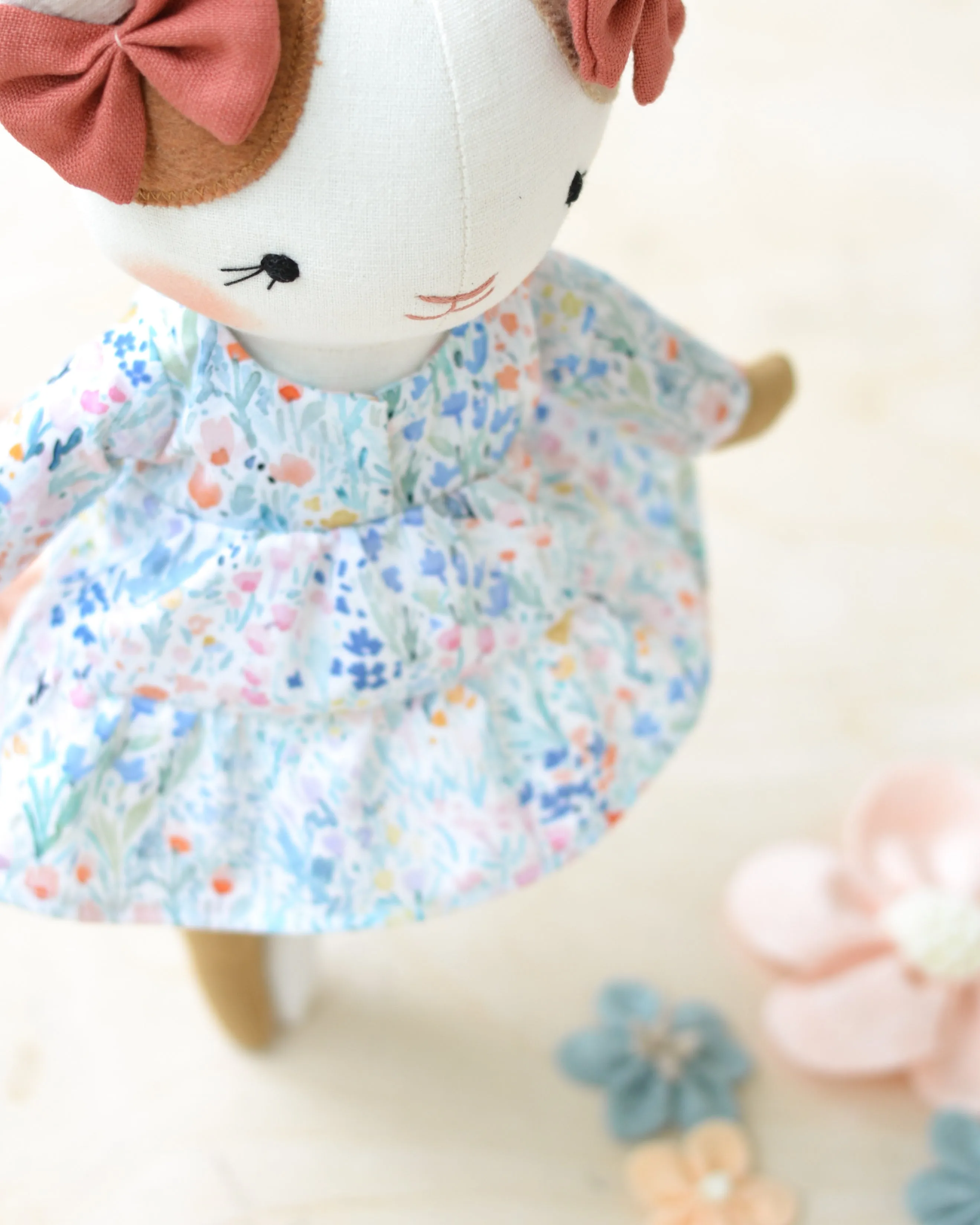 Cat Soft Toy Lucie Floral Dress