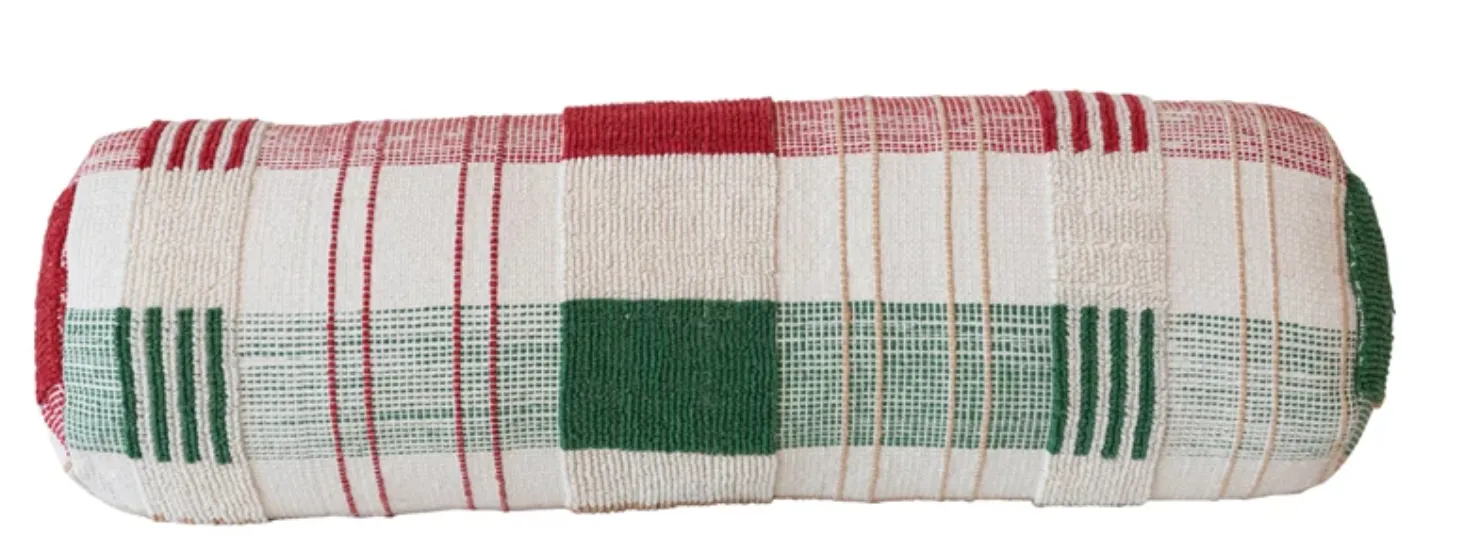 Christmas Plaid Bolster Pillow