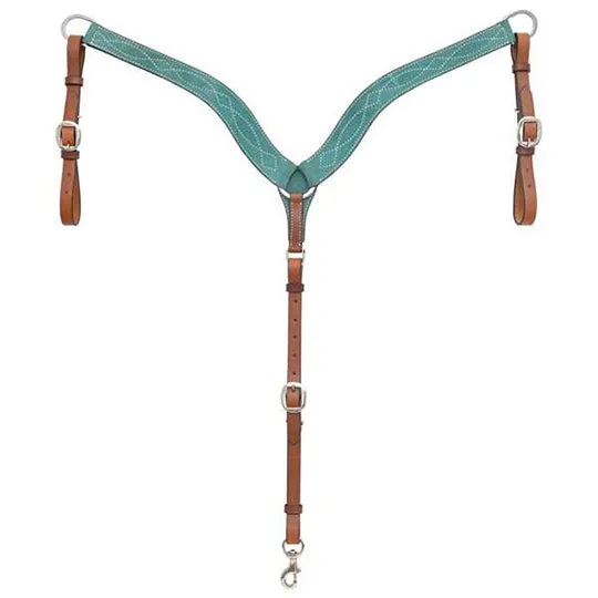 Circle Y Saddlery Marfa Lights Teal Suede Breast Collar