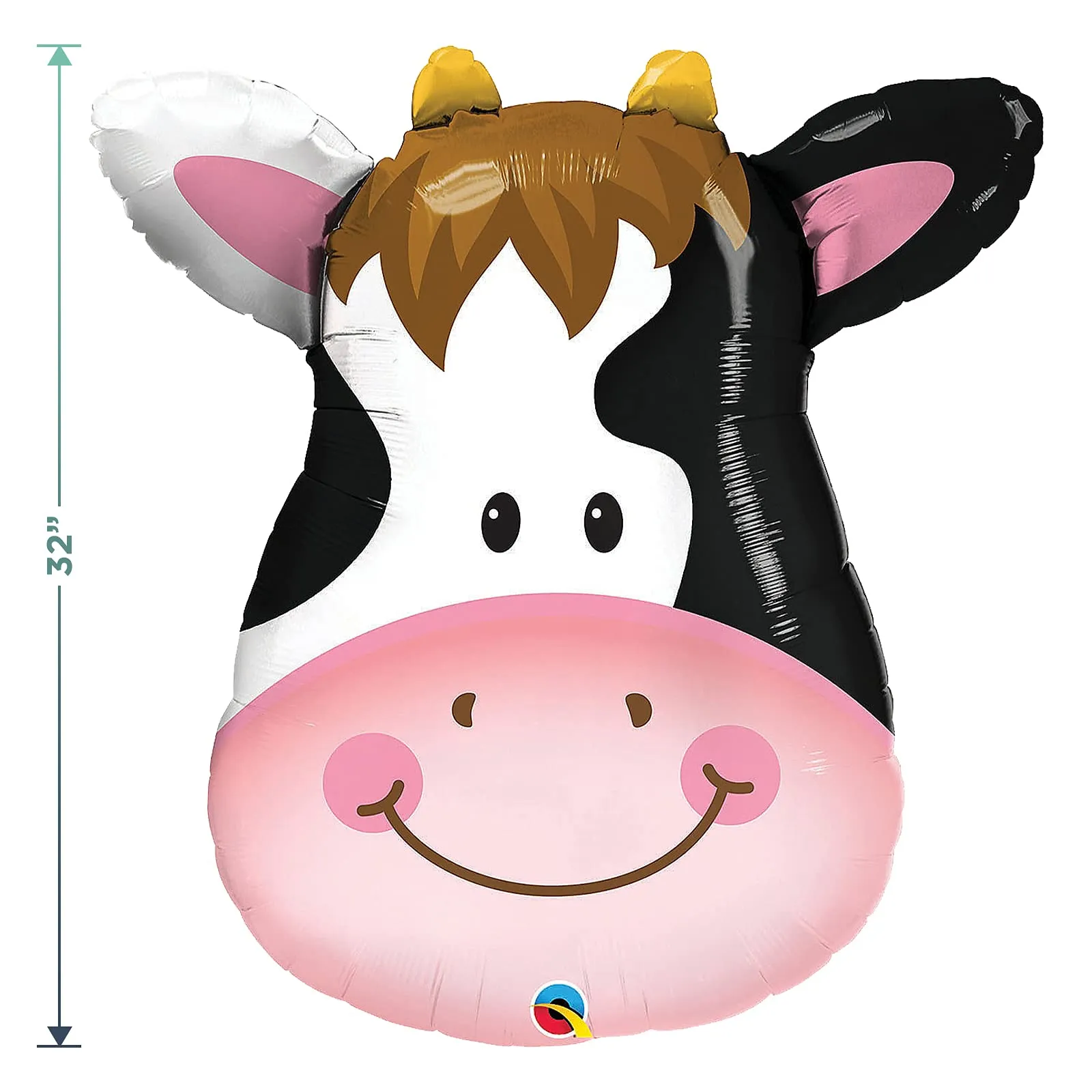 Cow Party Balloon Decorations - Happy Cow Mylar Balloon With Cow Print and Pink Latex Balloons in Assorted Sizes