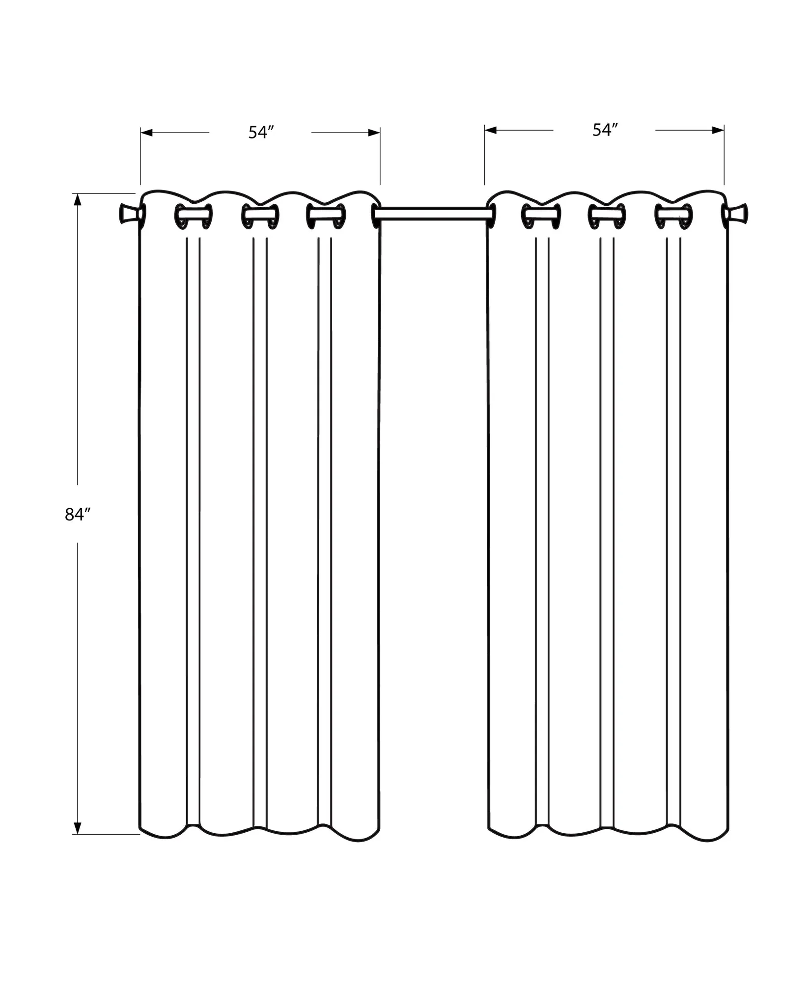 Curtain Panel - 2Pcs / 54"W X 84"H Beige Room Darkening