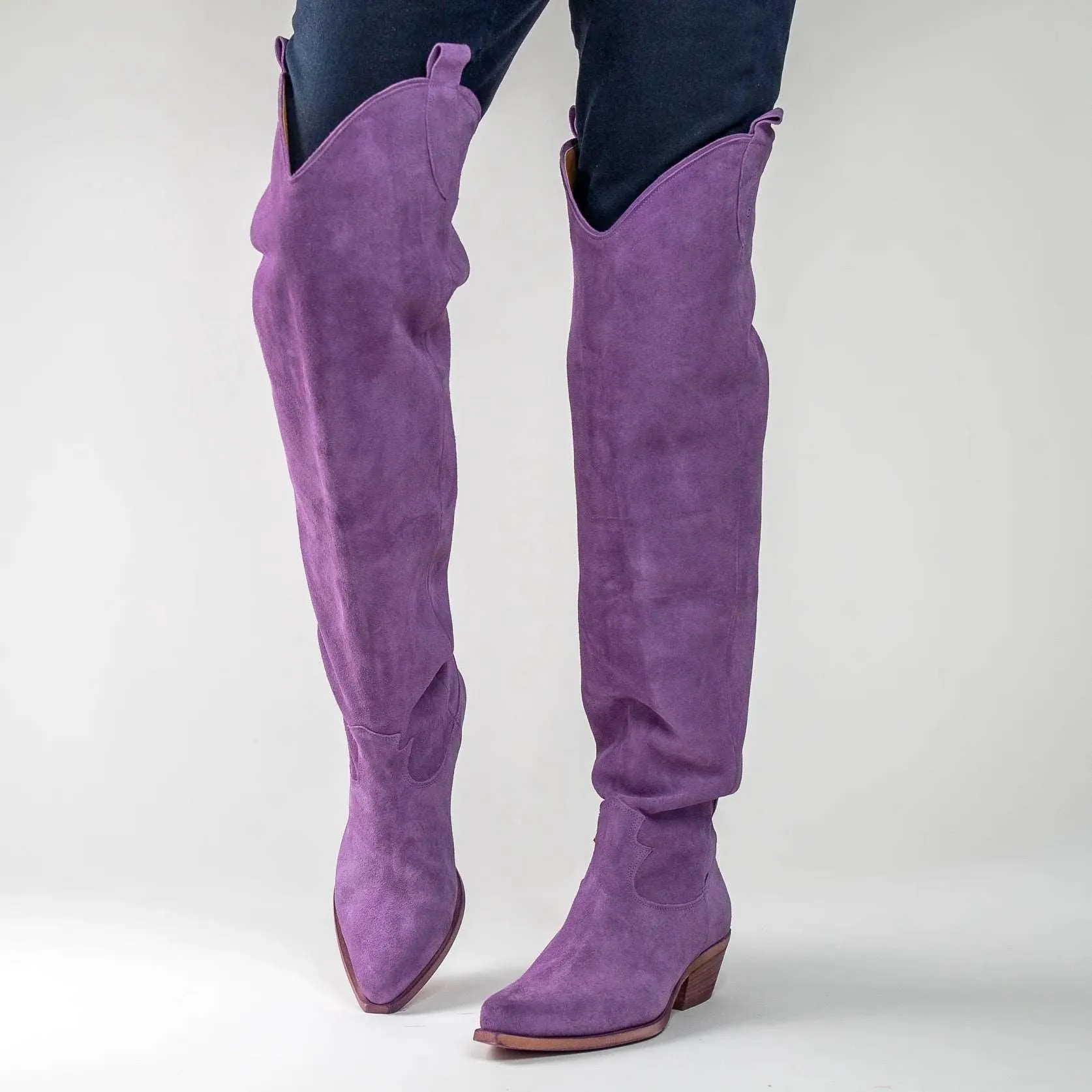 Cynthia Richard Laramie Suede Boot - Lilac Purple