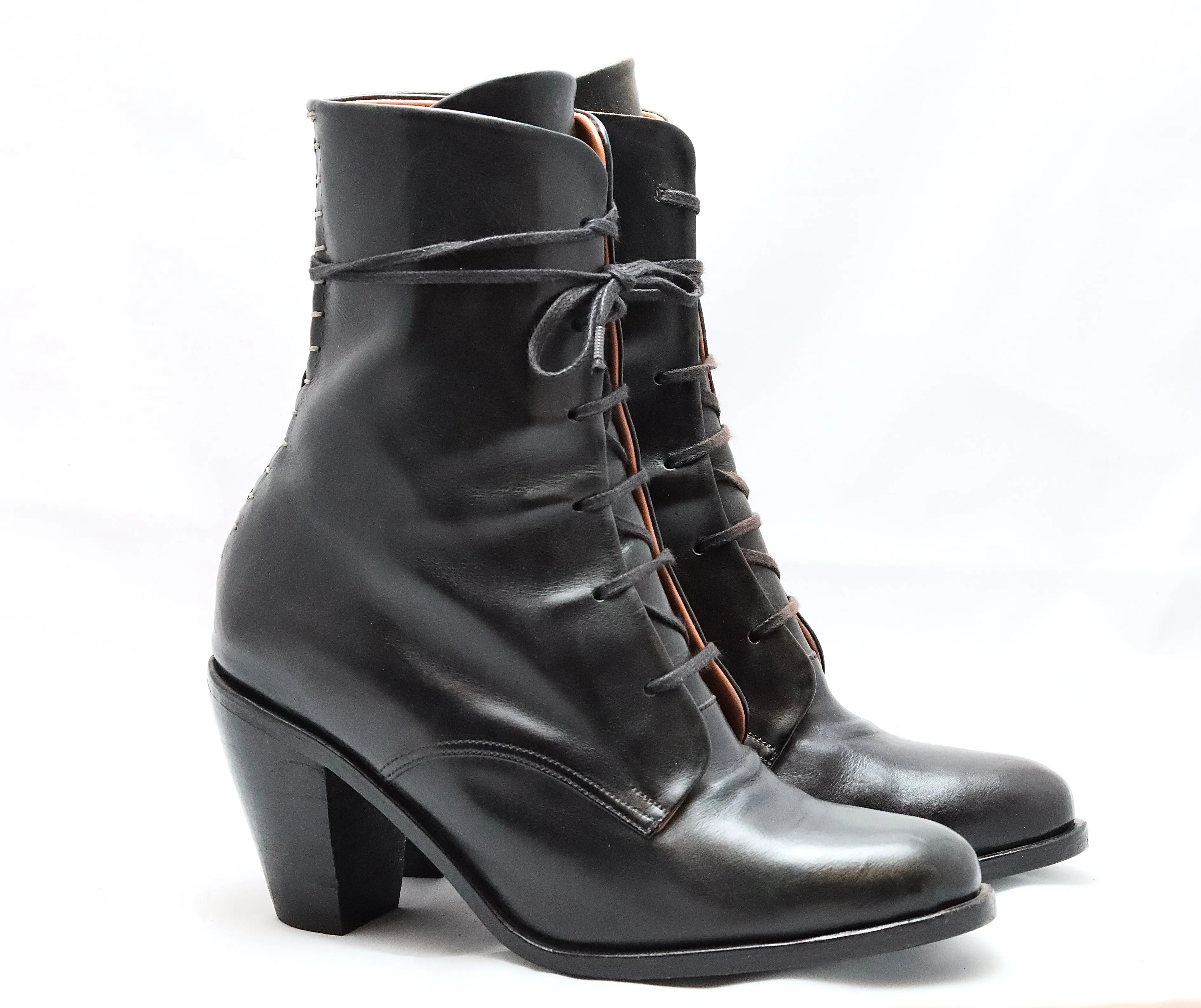 Derby Boot heel   | Black | calf