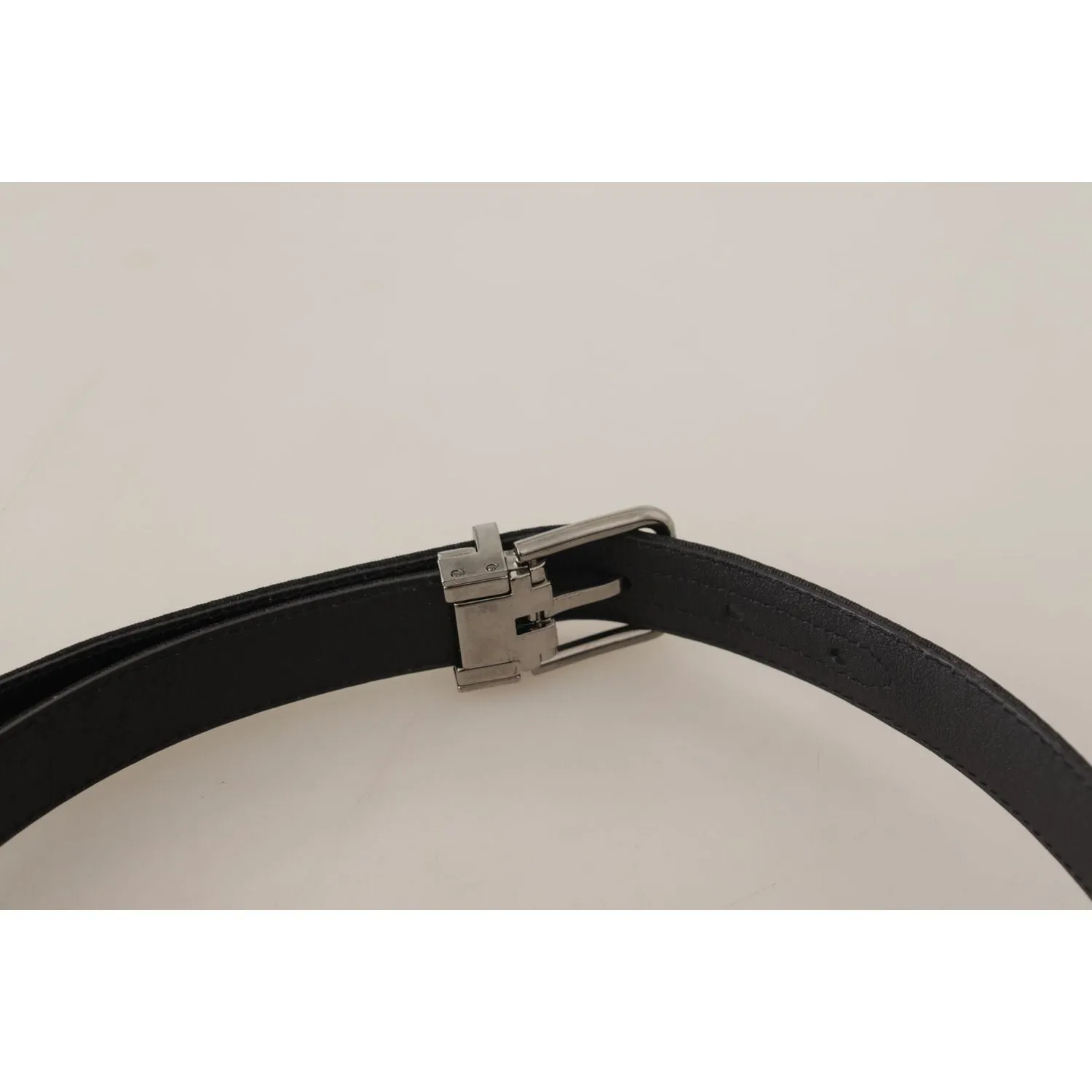 Dolce & Gabbana Elegant Black Canvas & Leather Belt