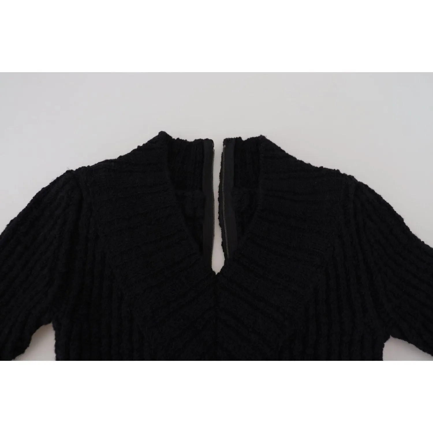 Dolce & Gabbana Elegant Black Wool Blend Sweater Dress