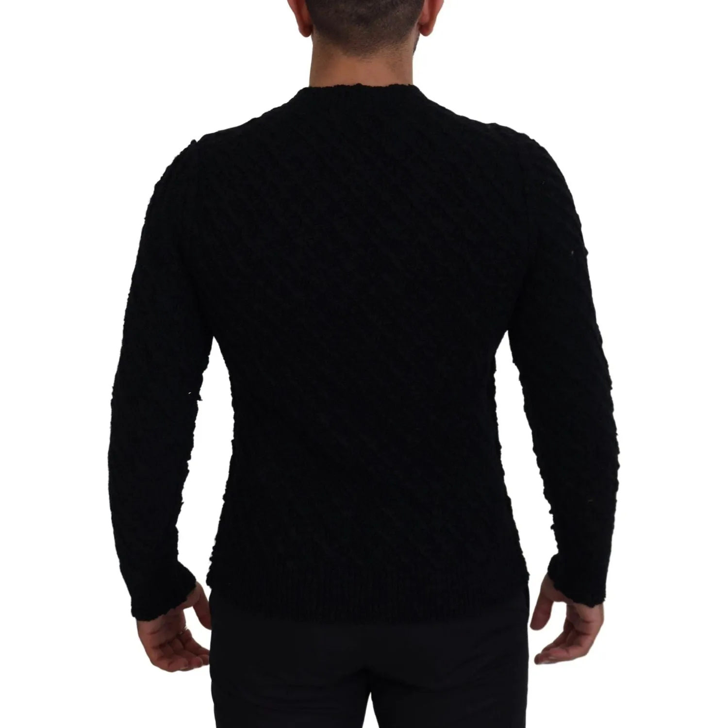 Dolce & Gabbana Elegant Black Wool-Blend V-Neck Sweater