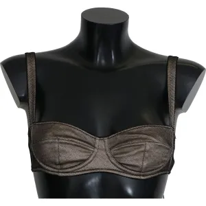 Dolce & Gabbana Elegant Brown Stretch Bra Womens Underwear