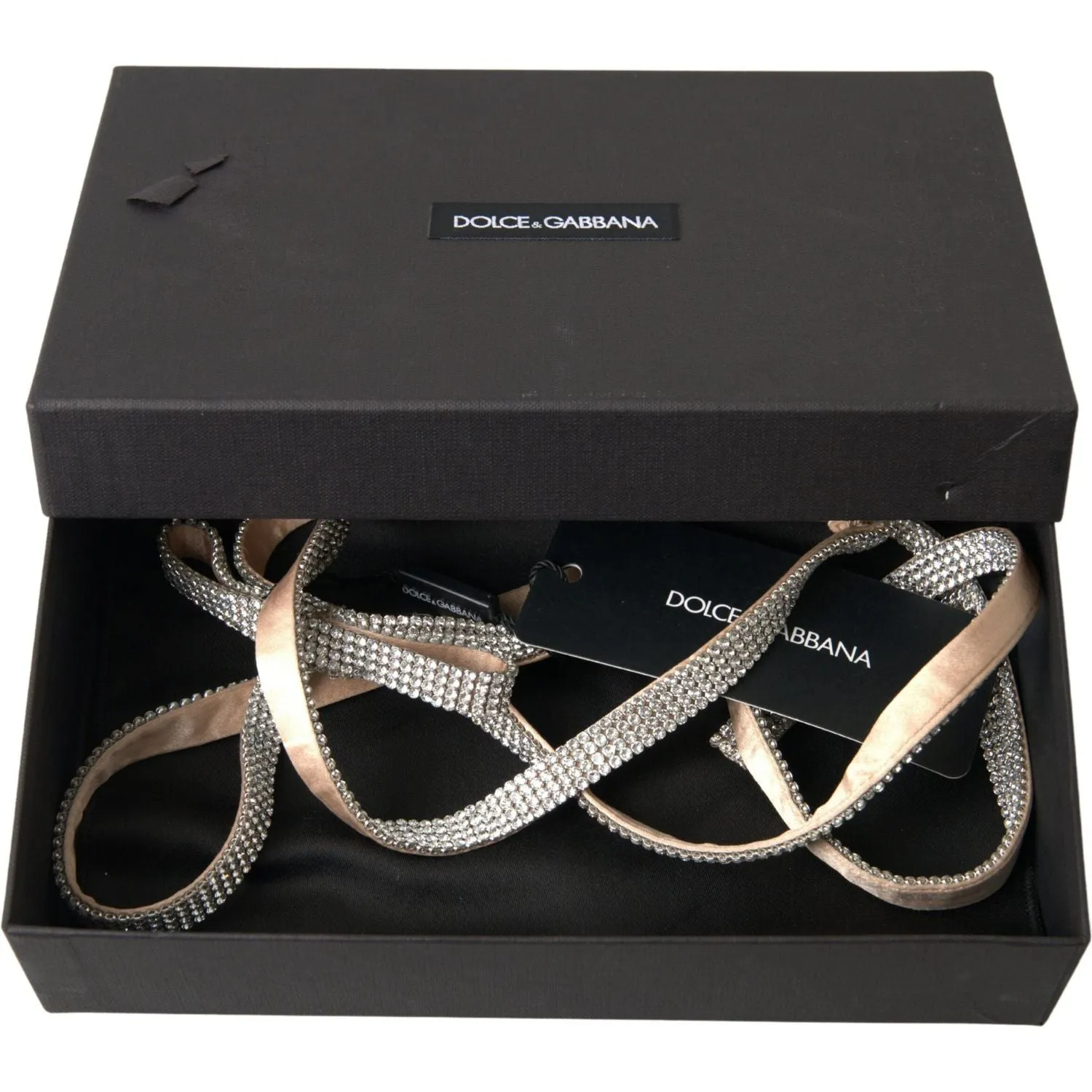 Dolce & Gabbana Elegant Crystal Skinny Silk Bow Belt