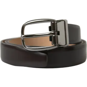 Dolce & Gabbana Elegant Dark Brown Calf Leather Belt