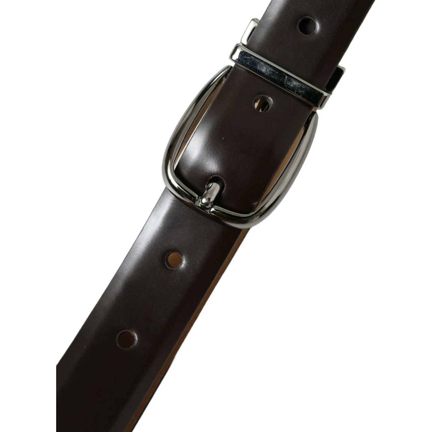 Dolce & Gabbana Elegant Dark Brown Calf Leather Belt