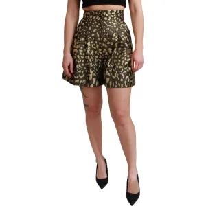 Dolce & Gabbana High Waist Black & Gold Luxe Shorts