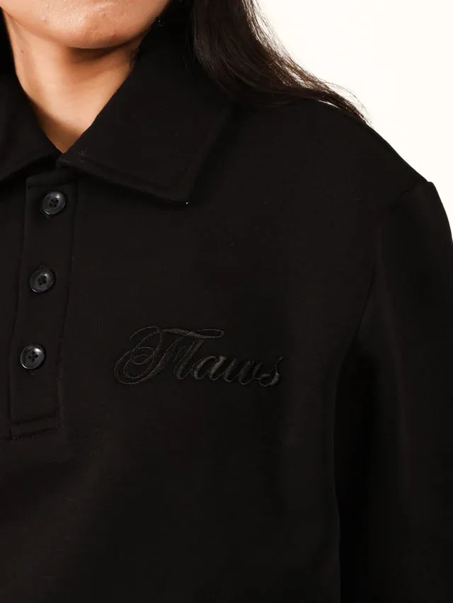 FLAWS Embrace Polo Full Sleeve T-Shirt Black