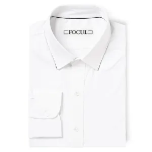 Focul - White Line Shirt With Collar Edge Detail