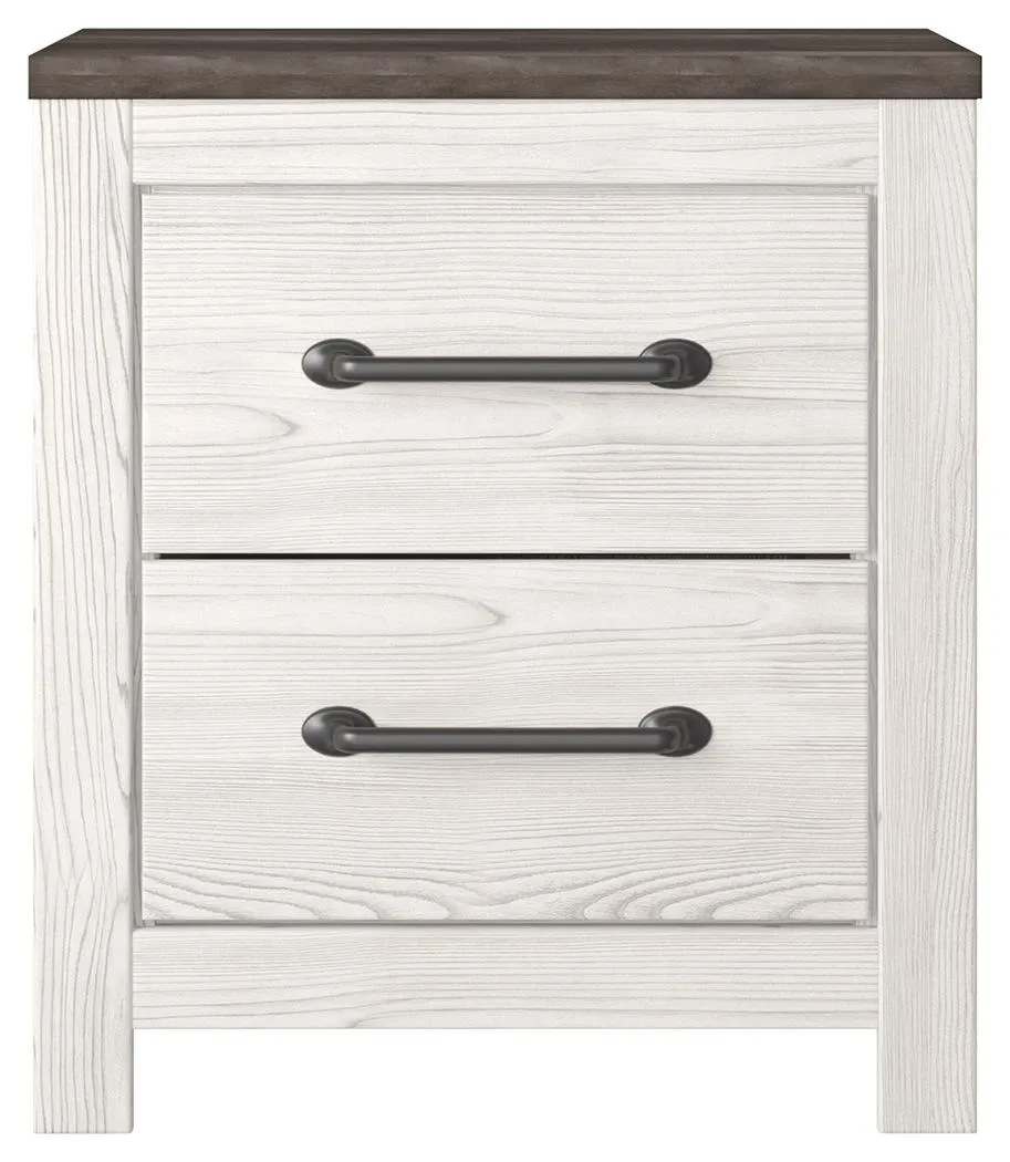 Gerridan - White / Gray - Two Drawer Night Stand