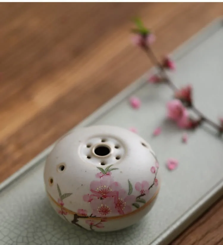 Gohobi Hand-painted Peach Blossom Incense Holder