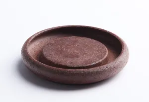 Gohobi Handmade Old Rock Mud Serving Tray Teapot Tray