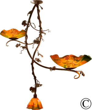 Grapevine Three Blossom Spotlight Chandelier