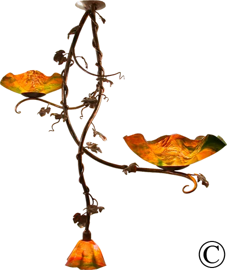 Grapevine Three Blossom Spotlight Chandelier