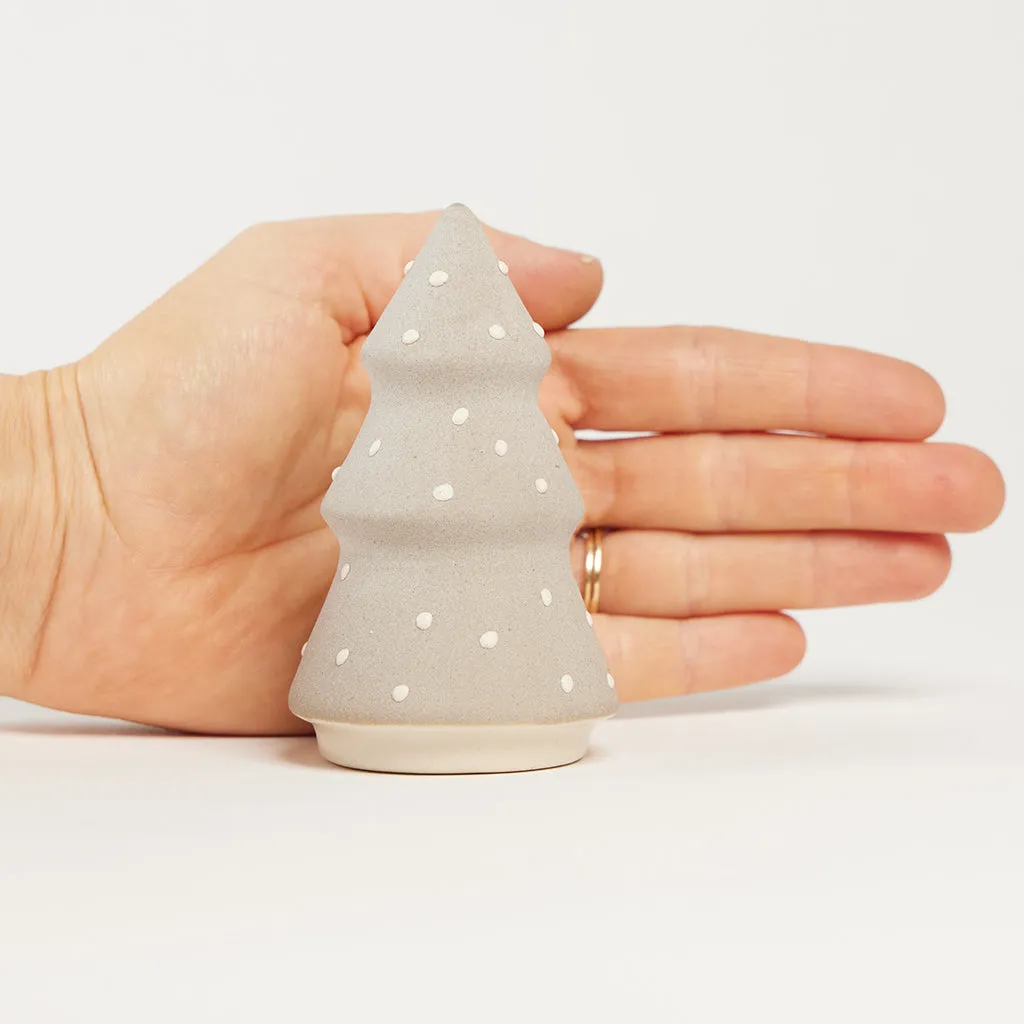 Gray & White Painted Ceramic Christmas Tree