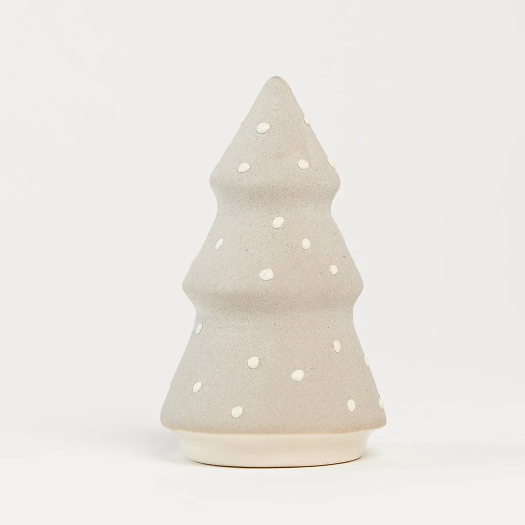 Gray & White Painted Ceramic Christmas Tree