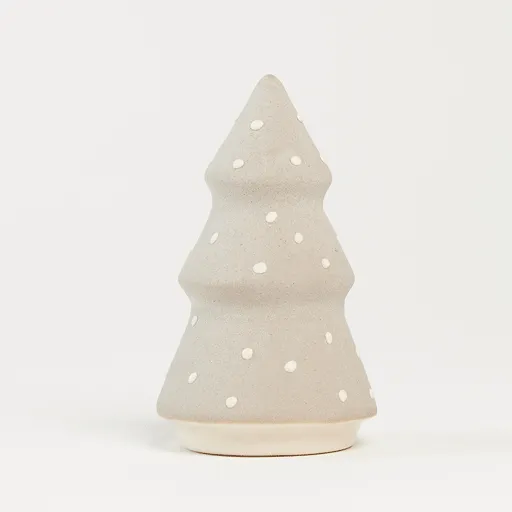 Gray & White Painted Ceramic Christmas Tree