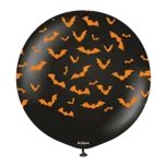 Kalisan 24" Halloween Bat Black Printed Latex Balloon, 1ct