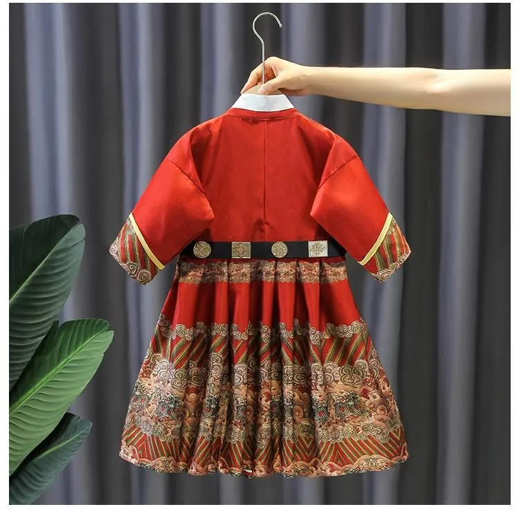 Kids Festive Traditional Chinese New Year Outfit Hanfu