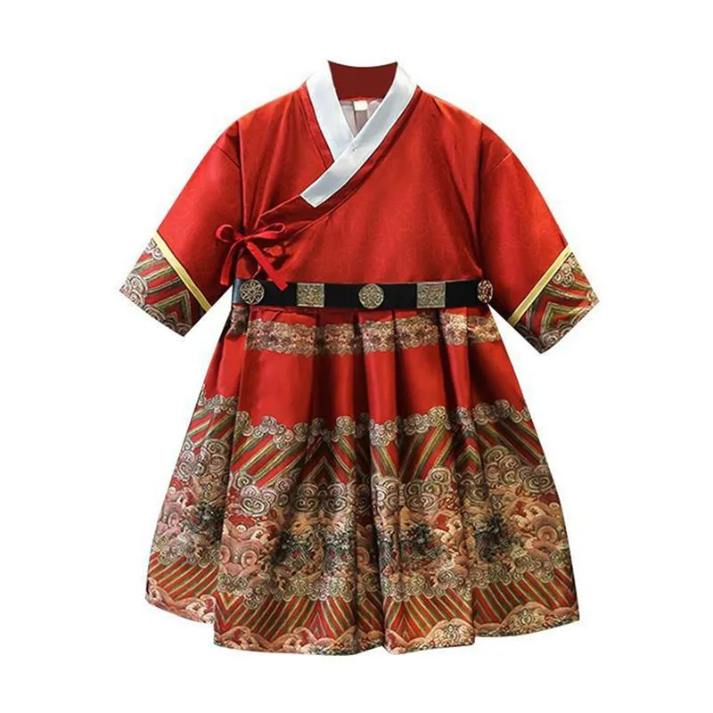 Kids Festive Traditional Chinese New Year Outfit Hanfu