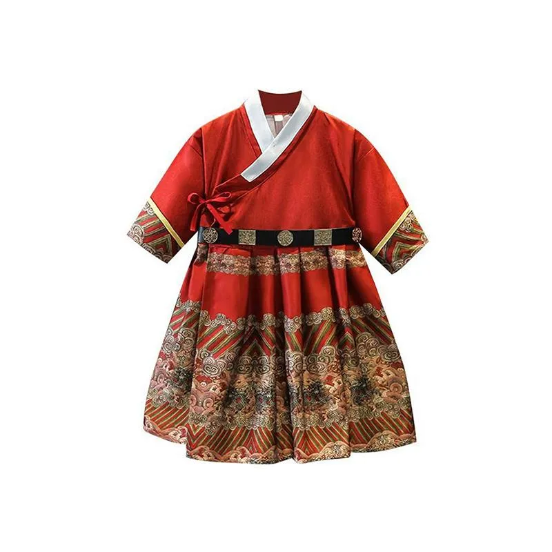 Kids Festive Traditional Chinese New Year Outfit Hanfu