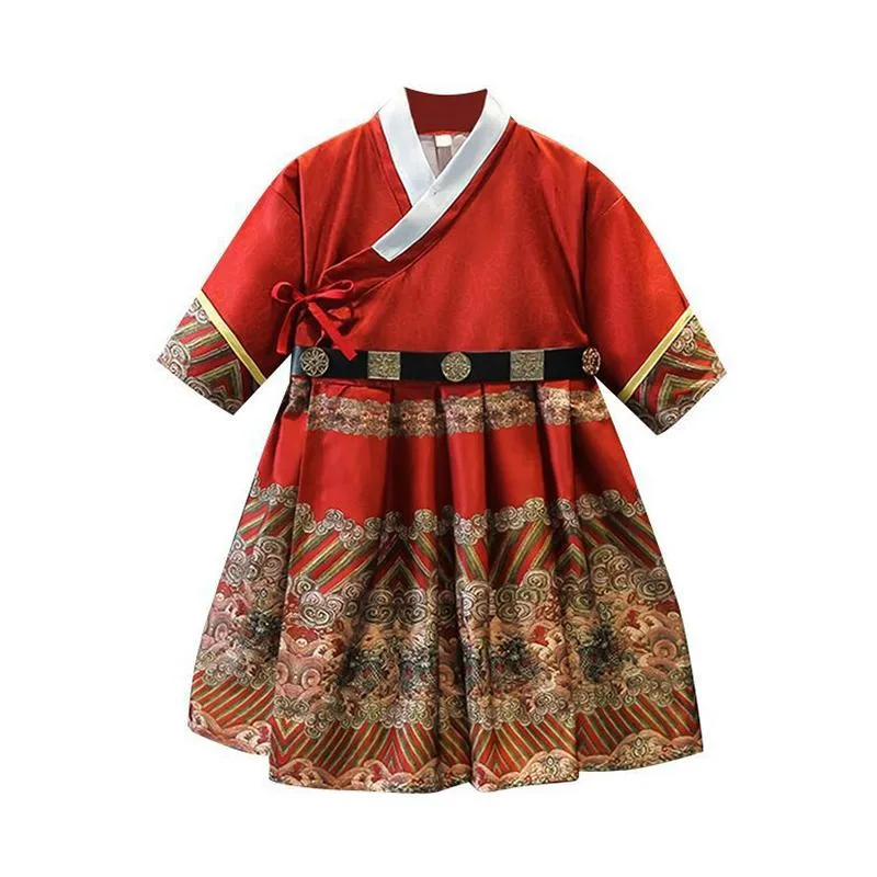 Kids Festive Traditional Chinese New Year Outfit Hanfu