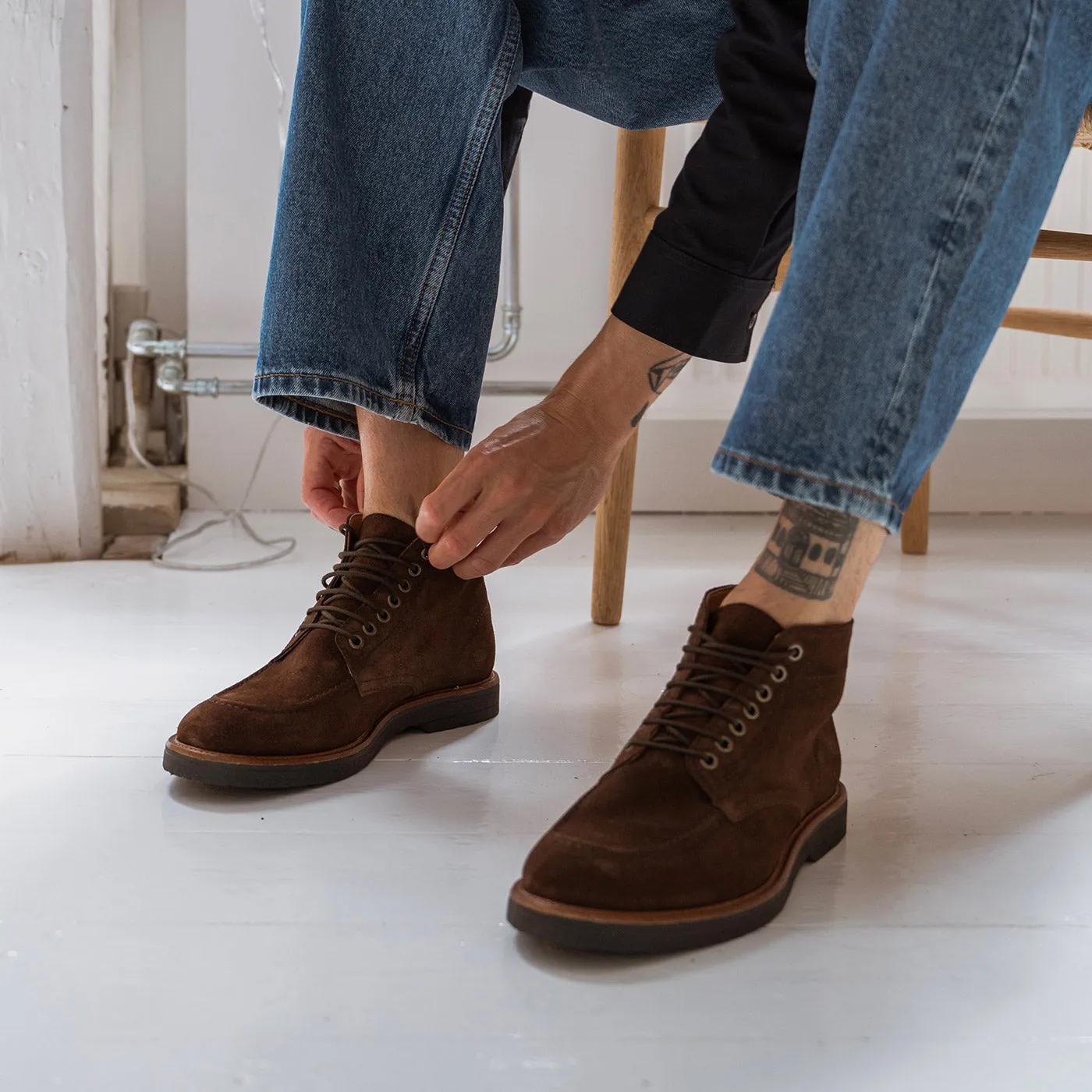 Kip apron boot suede water repellent - BROWN