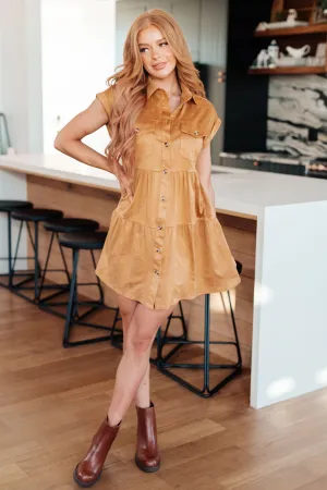 Leah Faux Suede Shirt Dress